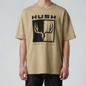 HUSH Hunt and Fish Graphic Short Sleeve T-Shirt | Size XL